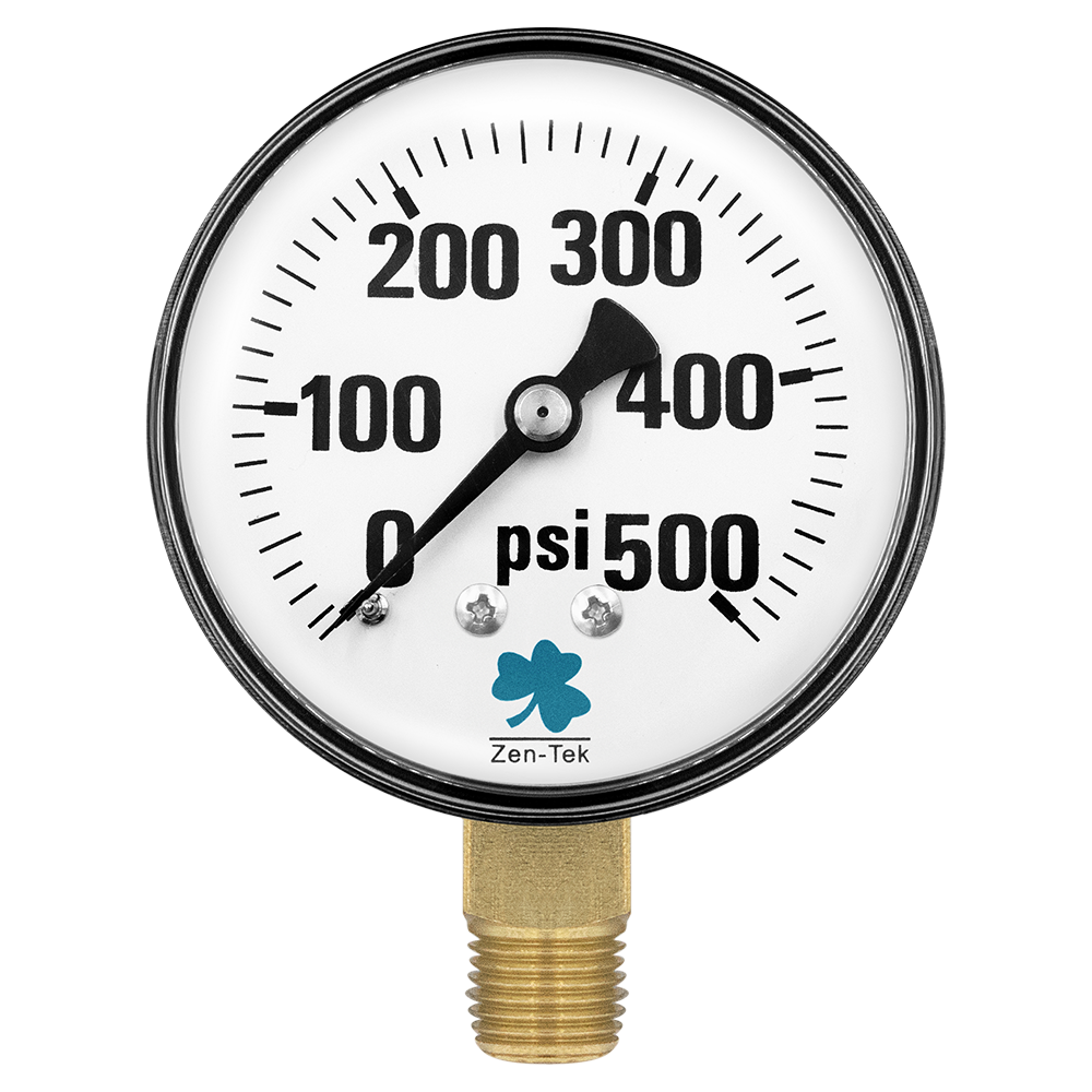 (image for) Zenport Zen-Tek Pressure Gauge DPG500 Dry Air Pressure Gauge, 0-500 Psi